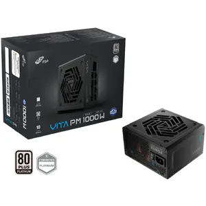 Блок питания Fortron VITA PM 1000W — 1000 Вт, чёрный, 1×12‑контактный коннектор для GPU высокой мощности, 4× PCIe