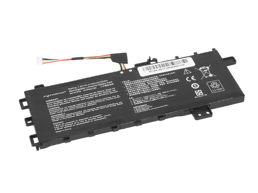 Аккумулятор Movano B21N1818 для Asus Vivobook 15 A512 R512 X512 Photo 2
