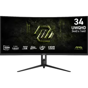 MSI MAG 342CQRF E20 Curved Monitor 34-inch UWQHD 3440 x 1440 VA LCD 0.5ms Black