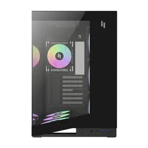 GameMax NEX C56 BK Midi Tower PC Case with Tempered Glass and 4 Pre-installed Fans