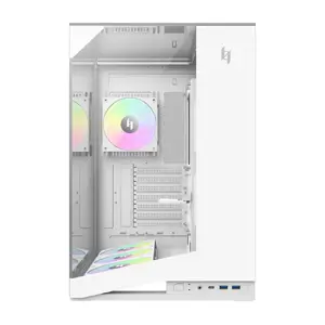 GameMax NEX C56 VC WH Midi Tower PC Case, White, Tempered Glass, ATX Support