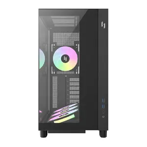 GameMax NEX C53 BK Computer Case, ATX/Micro ATX/ITX/BTF, Tempered Glass, Black
