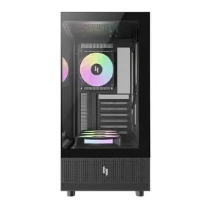 GameMax NEX C51 BK Mid Tower PC Case, ATX/Micro-ATX/ITX, Tempered Glass, Black