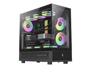 GameMax NEX C51 BK Mid Tower PC Case, ATX/Micro-ATX/ITX, Tempered Glass, Black