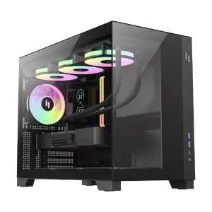 Datora korpuss GameMax NEX C33 BK, Micro ATX/ITX/BTF, rūdīts stikls, melns