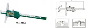 INSIZE 1144-150A Digital Depth Gauge 150mm with Double Hook Base
