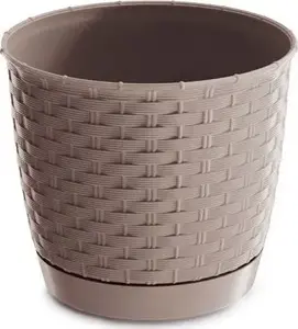 Prosperplast Ratolla Round Flower Pot, Mocca