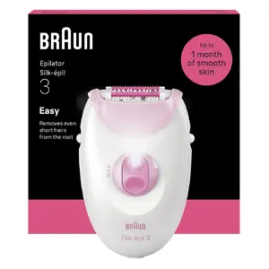 Braun Silk-epil 3 Corded Epilator with 20 MicroGrip Tweezers and 2 Speed Settings
