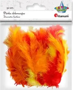 Titanum Turkey Down Feathers, Mixed Colors, 50 Pieces