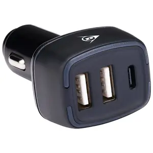 Dunlop Car Charger with 2x USB-A and 1x USB-C Ports 18W