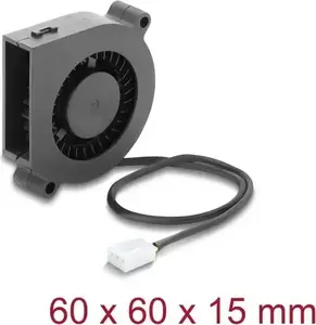 Delock radiālais ventilators 12 V DC 60 x 60 x 15 mm ar 3-pin savienotāju