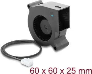Delock radiālais ventilators 12 V DC 60 x 60 x 25 mm ar 3-pin savienotāju