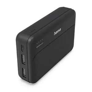 Hama Pocket 10 Power Bank 10000 mAh with 2 USB-A Ports Black