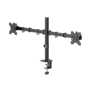 Hama Monitor Mount for 2 Monitors, Height-Adjustable, Swivel and Tilt, 13-35 inch, Black