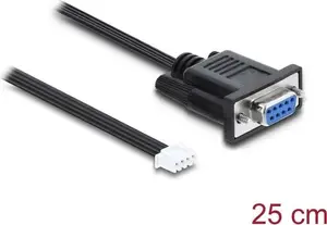 Delock Serial Cable RS-232 D-Sub 9 Female to JST XH 4 Pin Female 25 cm