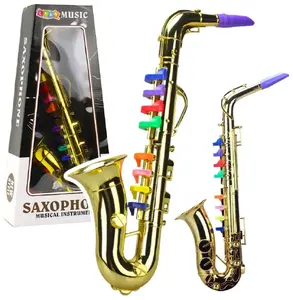 LEANToys Toy Saxophone Musical Instrument for Children Gold