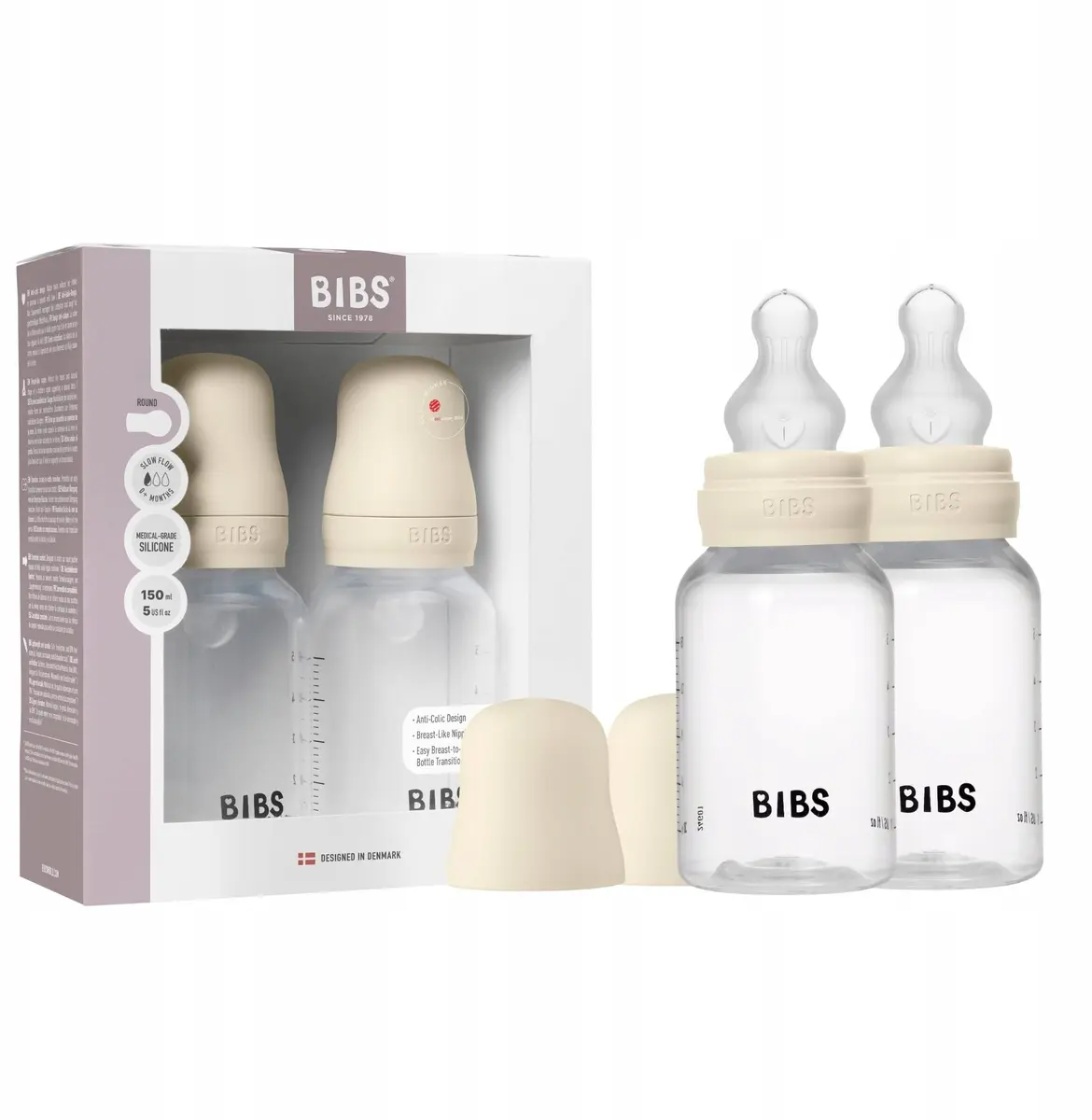 Bibs zīdaiņu pudelīte Round Silicone 150