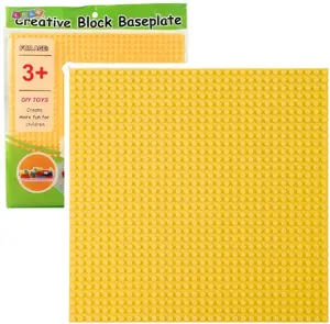 LEANToys Building Block Baseplate Yellow