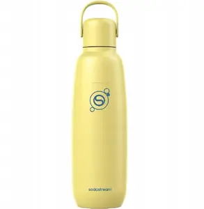 SodaStream Fizz&go Cool Stainless Steel Bottle 900 ml Yellow Screw Lid