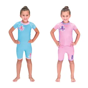 Bestway UV Careful 2-Piece Sun Suit, Blue and Pink, Spandex and Polyester