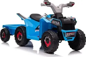 Детский электроквадроцикл XMX630T с прицепом синий