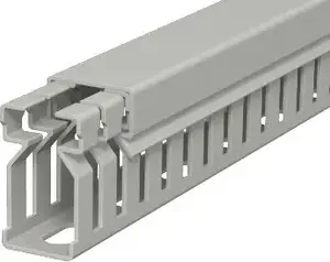 Bettermann LK4 N Slotted Cable Trunking, 15 x 30 mm, Stone Grey, 2 m