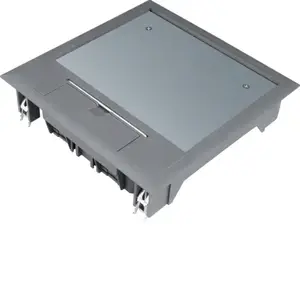 Hager VQ06057011 Hinged Cover for Floor Box, Satin Steel
