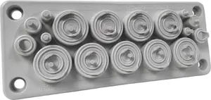 MOREK RMC17 Multi-hole Cable Entry Plate, IP65, RAL 7035, UL94 V-0