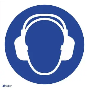 ANRO Safety Sign Wear Hearing Protection with Text IM1/C1/F