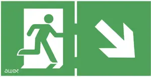 AWEX PS23 Emergency Exit Sign Man in Door with Rotating Arrow