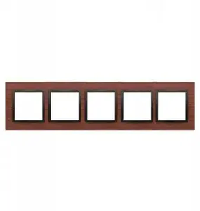 Kontakt-Simon Nature 5-Gang Frame, Wooden, Black Walnut