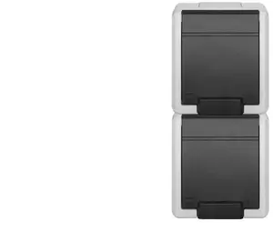ELEKTROPLAST AQUANT 2K Double Surface-Mounted Socket with Earthing 2x2P+Z Vertical IP55 Gray