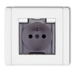 Розетка Karlik FGPB-1zd с защитной крышкой, 16А 250В, IP44