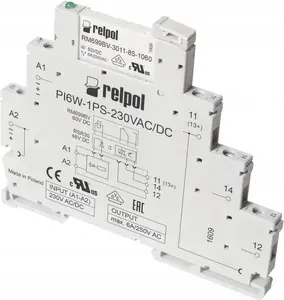 Relpol PIR6W-1PS-230VAC/DC-R01 Interface Relay 1P 6A 230V AC/DC