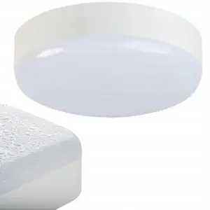 Потолочный светильник Kanlux IPER 10W LED, 1200лм, 4000K, IP65, IK10, круглый, белый