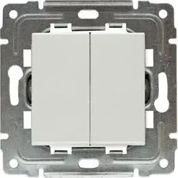 KOS Dante Double Light Switch, White