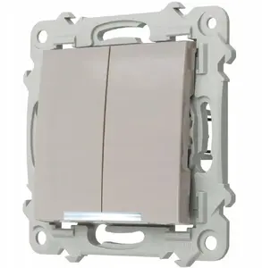 Ospel ŁP-10ZS/m/83 Double Staircase Switch with White Illumination, Cashmere Beige