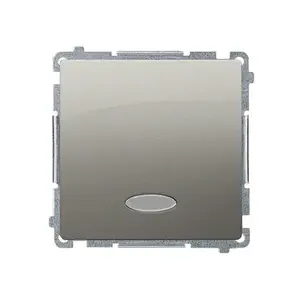 Одноклавишный выключатель с подсветкой Kontakt-Simon Basic BMW1L.01/29, 10А 250В, цвет сатин