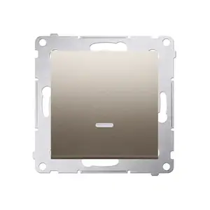 Однополюсный выключатель Kontakt-Simon DW1ZL.01/44 со светодиодным индикатором 10А 250В золотой