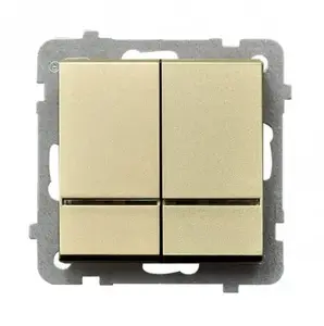 Ospel Sonata ŁP-2RS/m/39 Double Rocker Switch with Illumination, 16A 250V, Gold