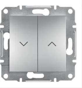Schneider Electric Asfora Shutter Push-Button, Aluminium, Without Frame