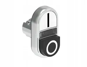 Lovato Electric LPSBL7224 Metal Double Push Button 22mm Self-Returning Illuminated White-Black I-0