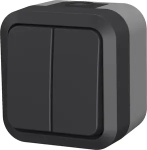 Düwi Aqua Pro 60323 Double Surface-Mounted Switch, IP55, Grey-Graphite