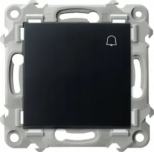 Ospel Szafir ŁP-6Z/m/33 Bell Push Button Switch, Metallic Black
