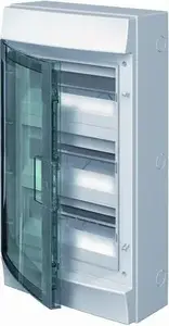 ABB Surface-Mounted Distribution Board with Transparent Door, 36 Modules, 3 Rows