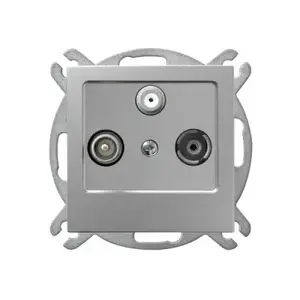 Антенная розетка Ospel GPA-GS/m/18 RTV-SAT оконечная, серебристая, IP20
