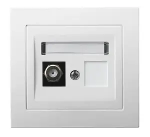 Антенная розетка Ospel GPA-1WF/00, тип F, одинарная, белая