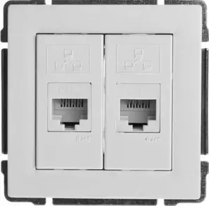 KOS KOS66 Double Computer Socket 2 x RJ45 White