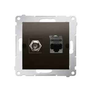 Розетка Kontakt-Simon DASFRJ45.01/46 типа F и RJ45 категории 6, бронзовая