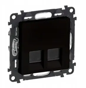 Двойная розетка RJ45 Legrand Valena Life Cat 6a STP черная 756349
